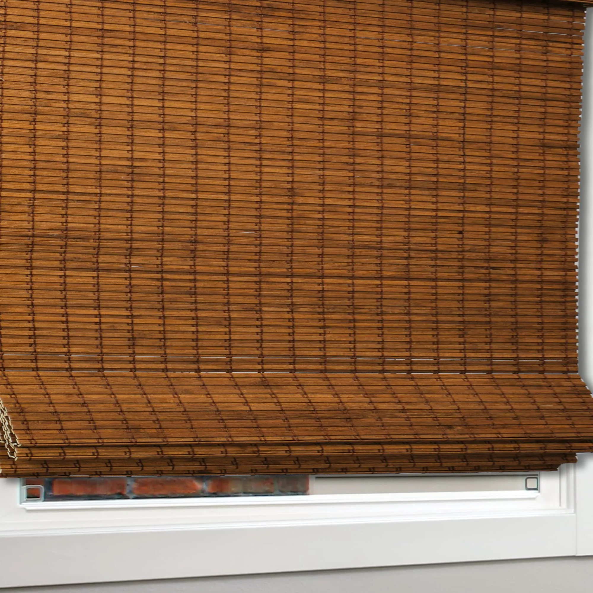 CHICOLOGY Top Down Bottom Up Cordless Bamboo Blinds, Bamboo Blinds, Roman Window Shade, Window Shade Roman, Patio Blinds and Shades, Porch Shades Outdoor Roll Up, Frost, 35" W X 64" H