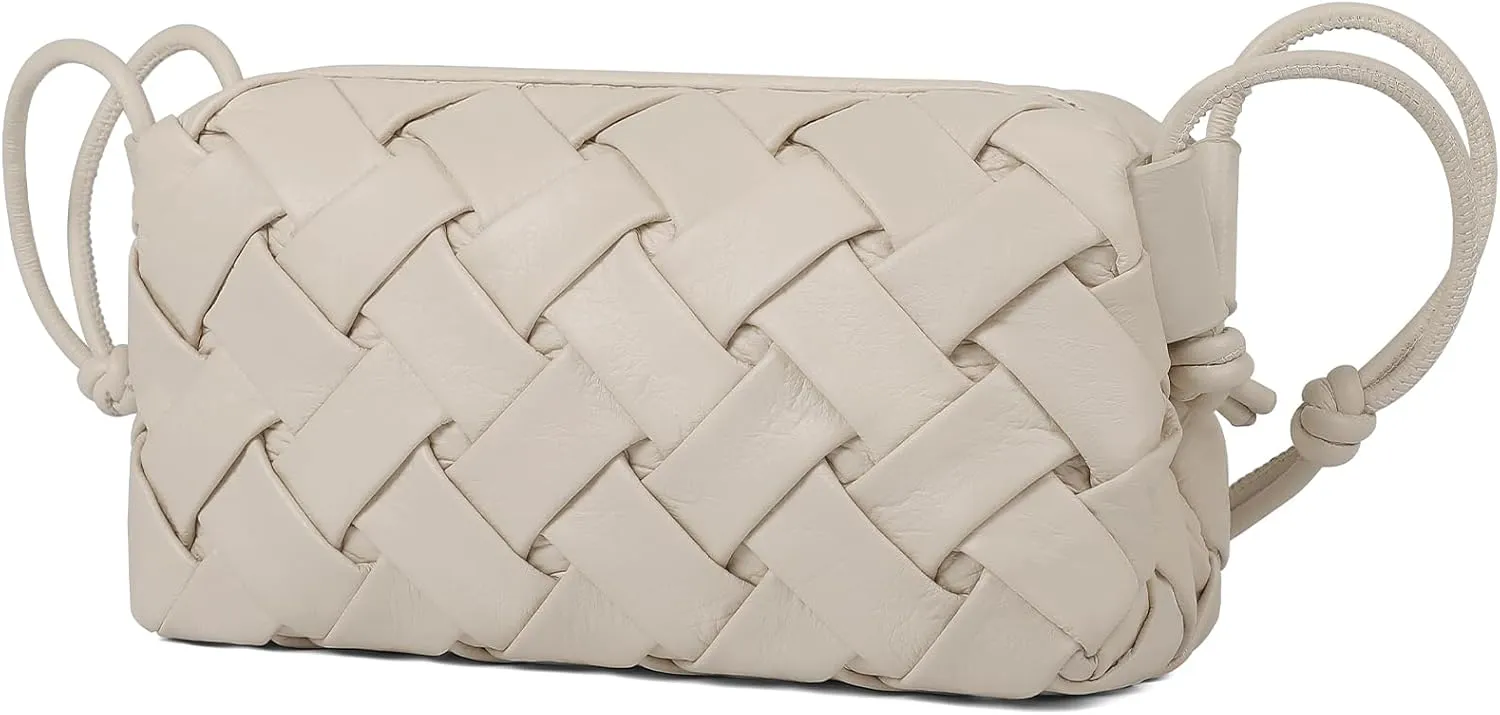Christmas Gifts: Woven Crossbody bags for women Vegan Leather Handbags Female Messenger Bag