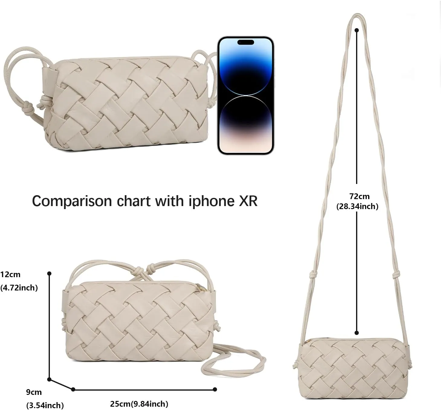 Christmas Gifts: Woven Crossbody bags for women Vegan Leather Handbags Female Messenger Bag