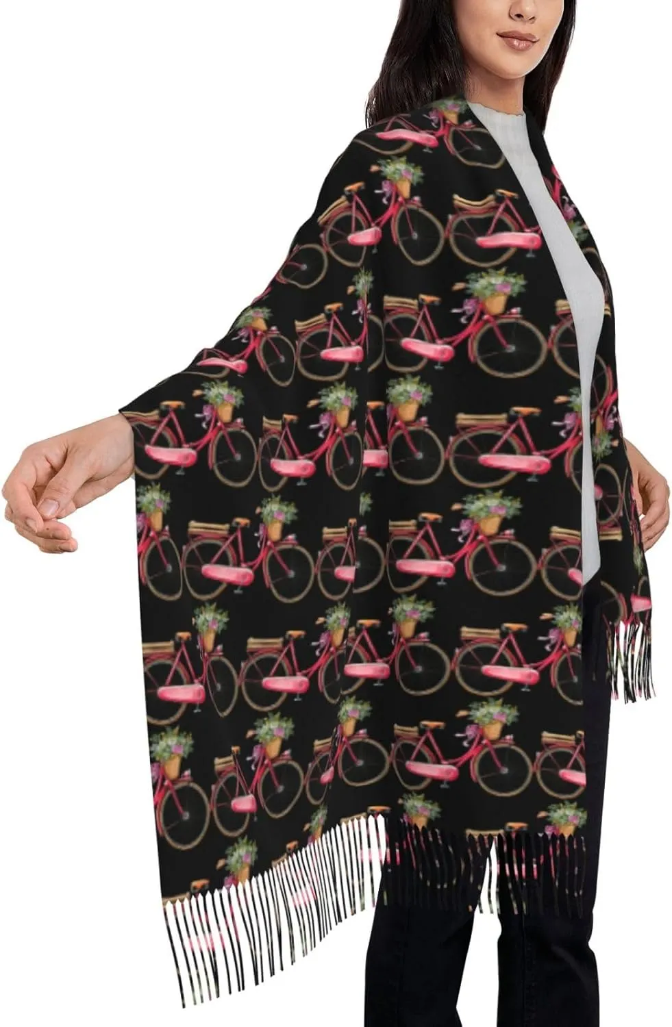 Christmas Holiday Exquisite Cashmere Tassel Scarf And Shawl Wraps Lightweight Fashion Scarf Presents For Ladies