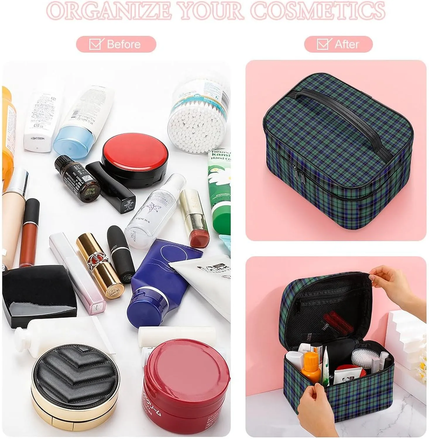 Clan Stevenson Tartan Large Capacity Soft And High-value Practical Makeup And Wash Bag
