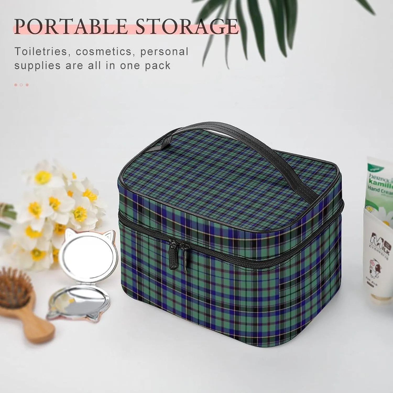 Clan Stevenson Tartan Large Capacity Soft And High-value Practical Makeup And Wash Bag