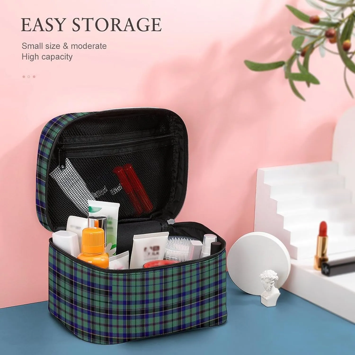 Clan Stevenson Tartan Large Capacity Soft And High-value Practical Makeup And Wash Bag