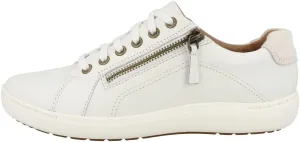 Clarks Women's Nalle Lace Trainers, White leather, 10.5