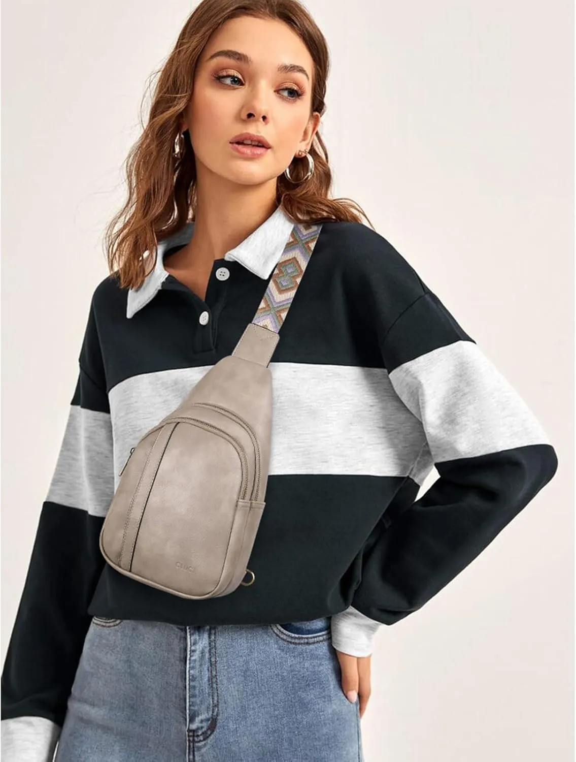 CLUCI Crossbody Bags for Women - Sling Backpack Travel Bag in Leather