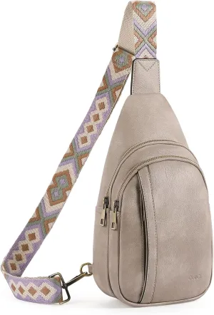 CLUCI Crossbody Bags for Women - Sling Backpack Travel Bag in Leather