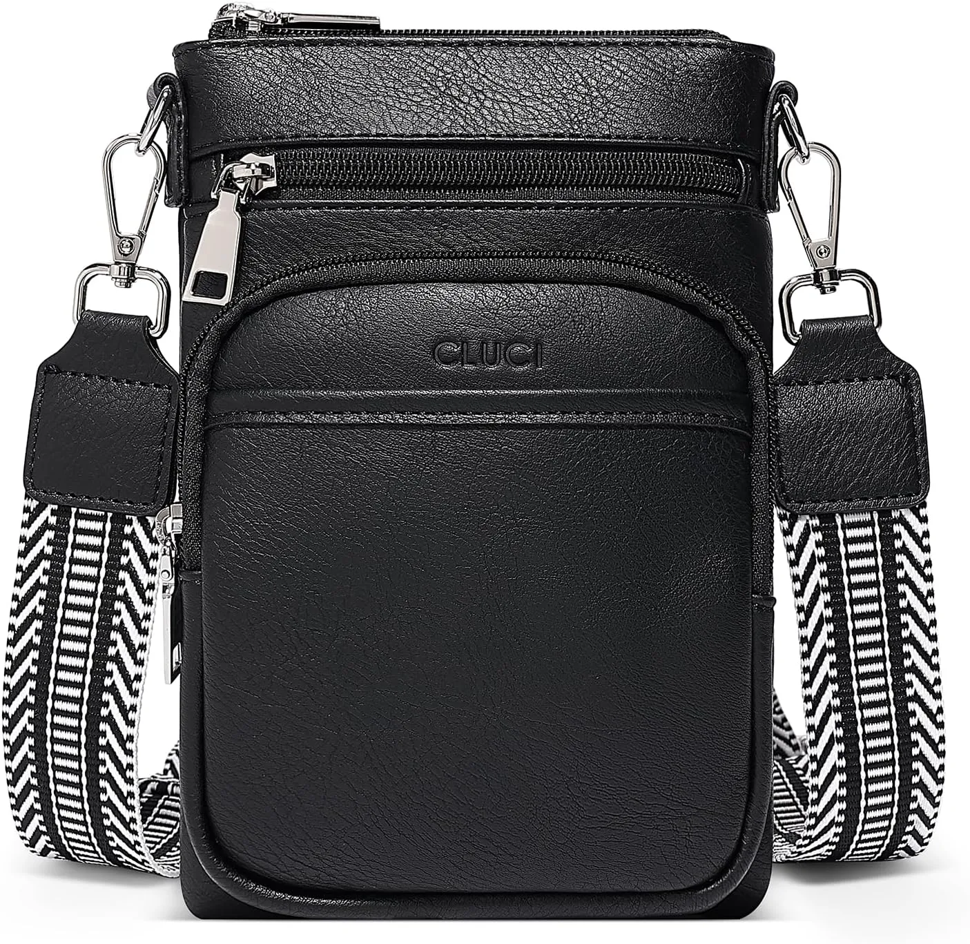 CLUCI Small Crossbody Bags for Women PU Leather Cell Phone Purse Wallet with Adjustable Guitar Strap