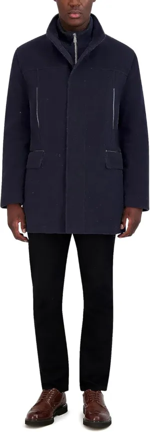 Cole Haan mens Full Zip Wool Plush Car Coat