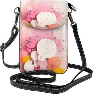 Color Fragment Paper Crossbody Bag, Leather Crossbody Flap Mobile Phone Bag.# Fashion Tassel Wallet Designed For Women.
