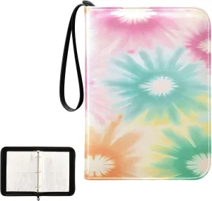 Colorful Daisy Collectible Trading Card Albums, Waterproof PU Card Collection Binder Fits 400 Cards with Removable Sleeves for Baseball Card, Football Card
