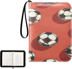 Colorful Football Collectible Trading Card Albums, Waterproof PU Card Collection Binder Fits 400 Cards with Removable Sleeves for Baseball Card, Football Card