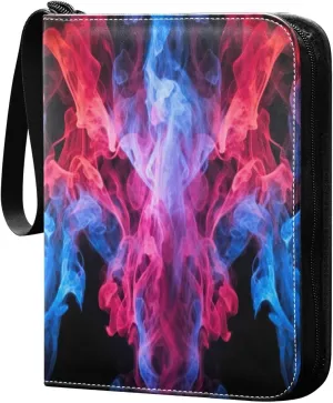 Colorful Smoke Pattern Collectible Trading Card Albums, Waterproof PU Card Collection Binder Fits 400 Cards with Removable Sleeves for Baseball Card, Football Card