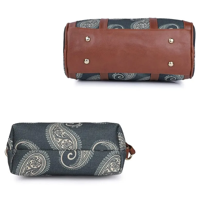 Combo: Lorna Fabric Handbag & Aahna Crossbody Sling Bag - Stylish, Durable | Perfect Gift | 11L | Ash Grey