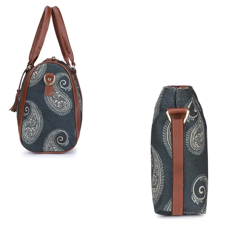 Combo: Lorna Fabric Handbag & Aahna Crossbody Sling Bag - Stylish, Durable | Perfect Gift | 11L | Ash Grey