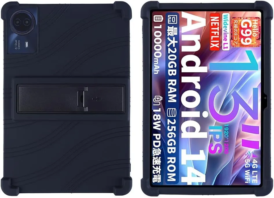 Compatible with Case for Teclast T65 Max 13 INCH Tablet, Full Coverage Ultra Slim Adjustable Stand Silicone Shockproof Lightweight Protective Cover Case (Black)