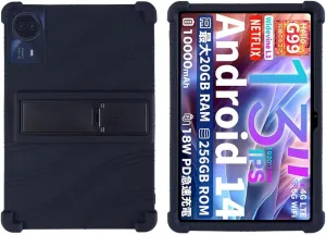 Compatible with Case for Teclast T65 Max 13 INCH Tablet, Full Coverage Ultra Slim Adjustable Stand Silicone Shockproof Lightweight Protective Cover Case (Black)
