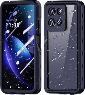 Compatible with Motorola Moto G-5G-2025 Waterproof Case, Outdoor Sports IP68 Waterproof Dustproof Snowproof Underwater Full Body Case with Screen Protector Shockproof Case (Black)