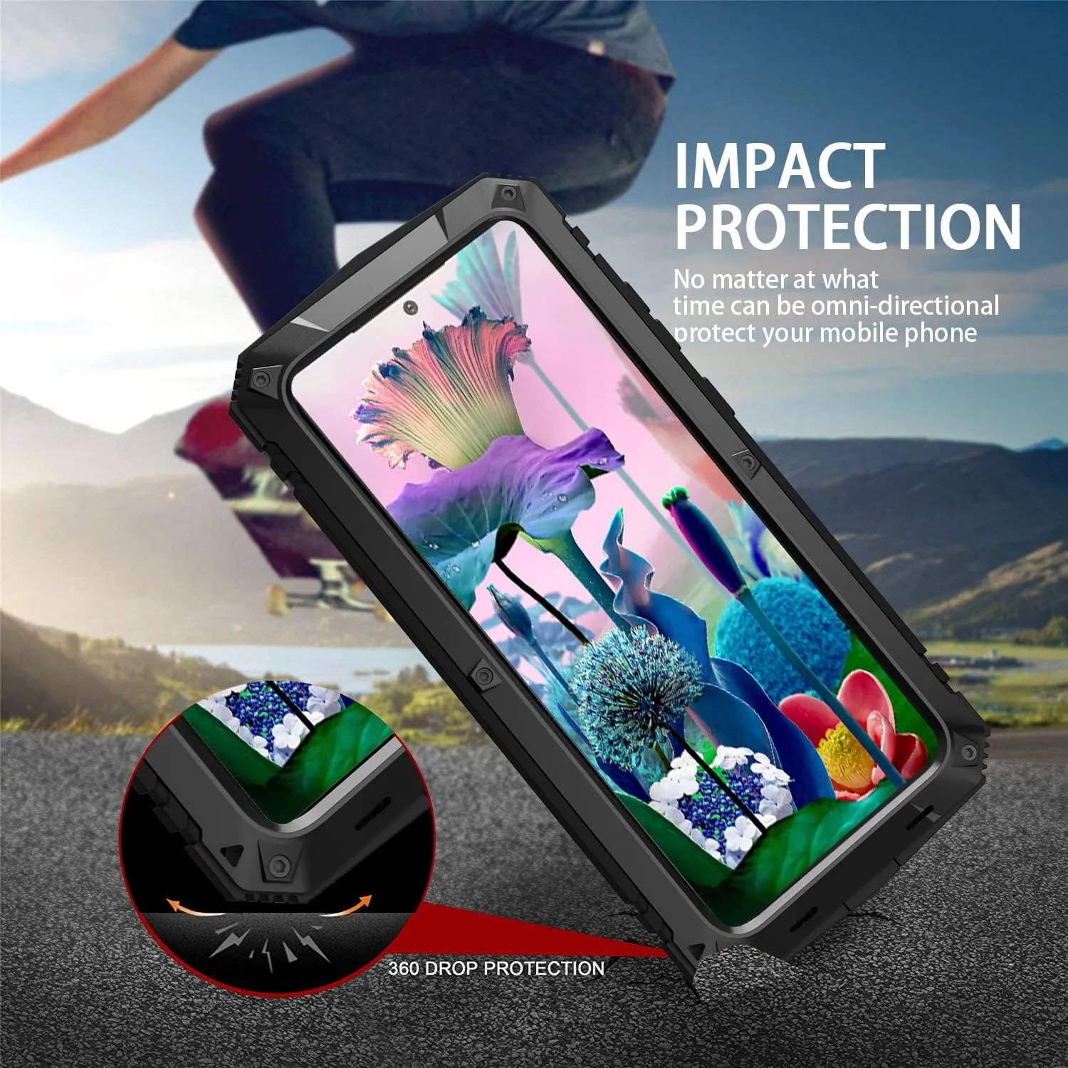 Compatible with Samsung S23 Ultra Metal Case with Screen Protector Camera Protector Military Rugged Heavy Duty Shockproof Case with Metal Kickstand Full Body Tough Dustproof Case (Black)
