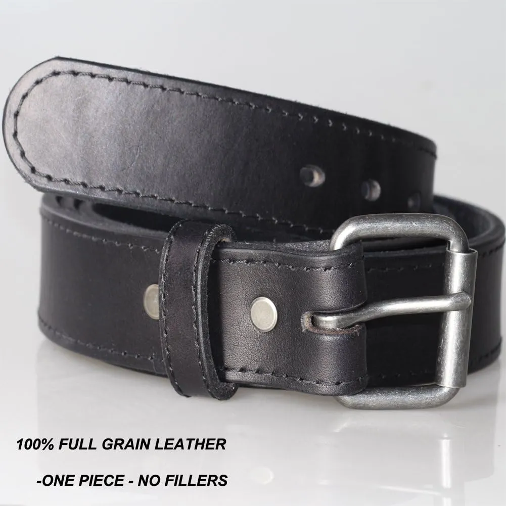 Concealed Carry CCW Leather Gun Belt 1 1/2 inch 100% Full Grain Thick Leather Belt for Gun Carry