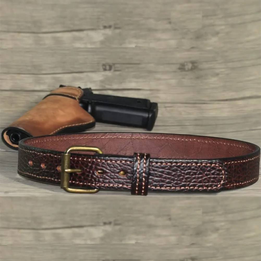 Concealed Carry CCW Leather Gun Belt 1 1/2 inch 100% Full Grain Thick Leather Belt for Gun Carry
