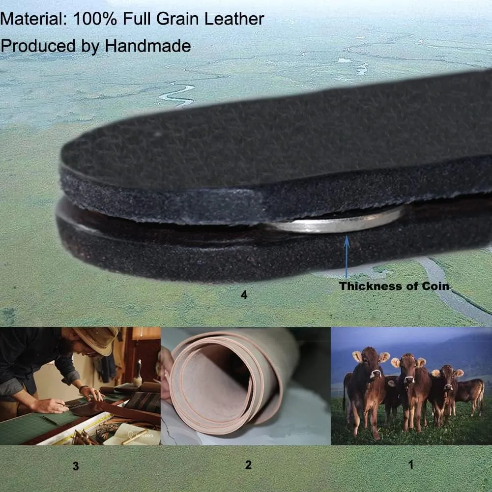 Concealed Carry CCW Leather Gun Belt 1 1/2 inch 100% Full Grain Thick Leather Belt for Gun Carry