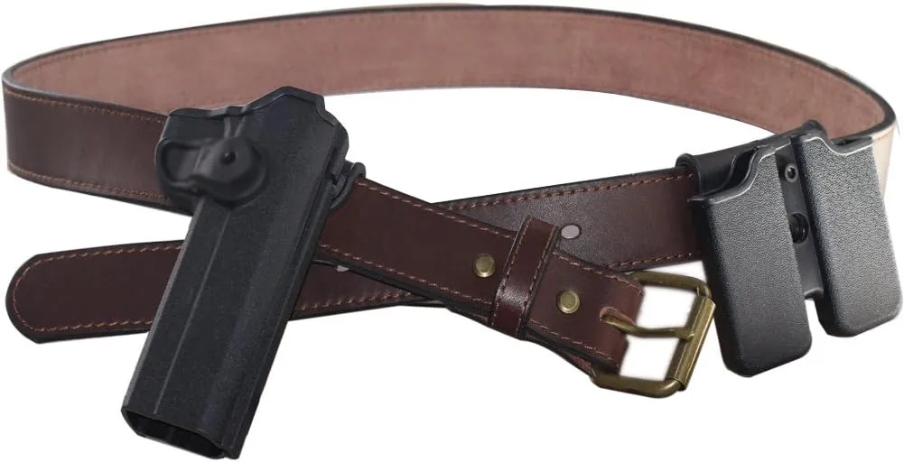 Concealed Carry CCW Leather Gun Belt 1 1/2 inch 100% Full Grain Thick Leather Belt for Gun Carry