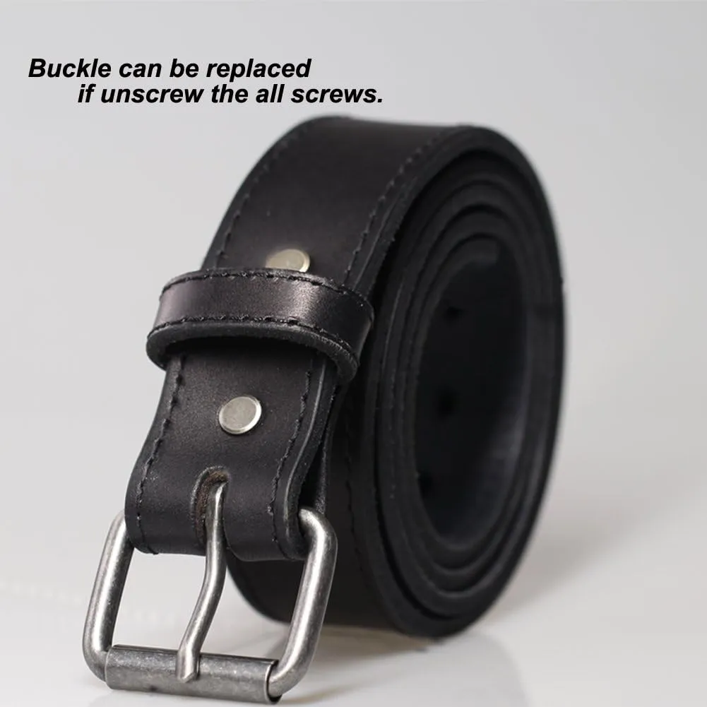 Concealed Carry CCW Leather Gun Belt 1 1/2 inch 100% Full Grain Thick Leather Belt for Gun Carry