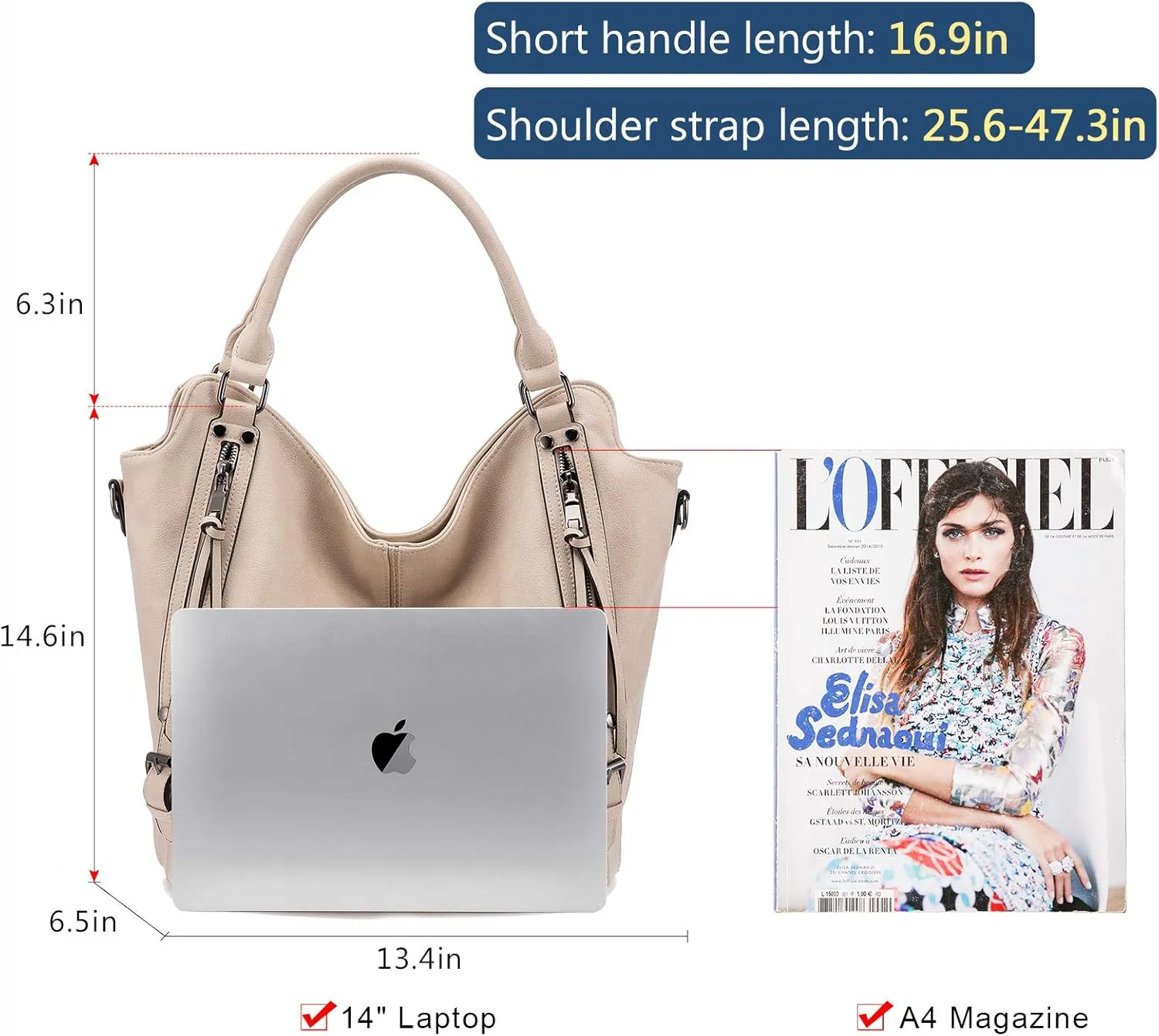 Concealed Carry Hobo Purse for Women Faux Leather Crossbody Shoulder Bags Large Tote Bag with Detachable Holster