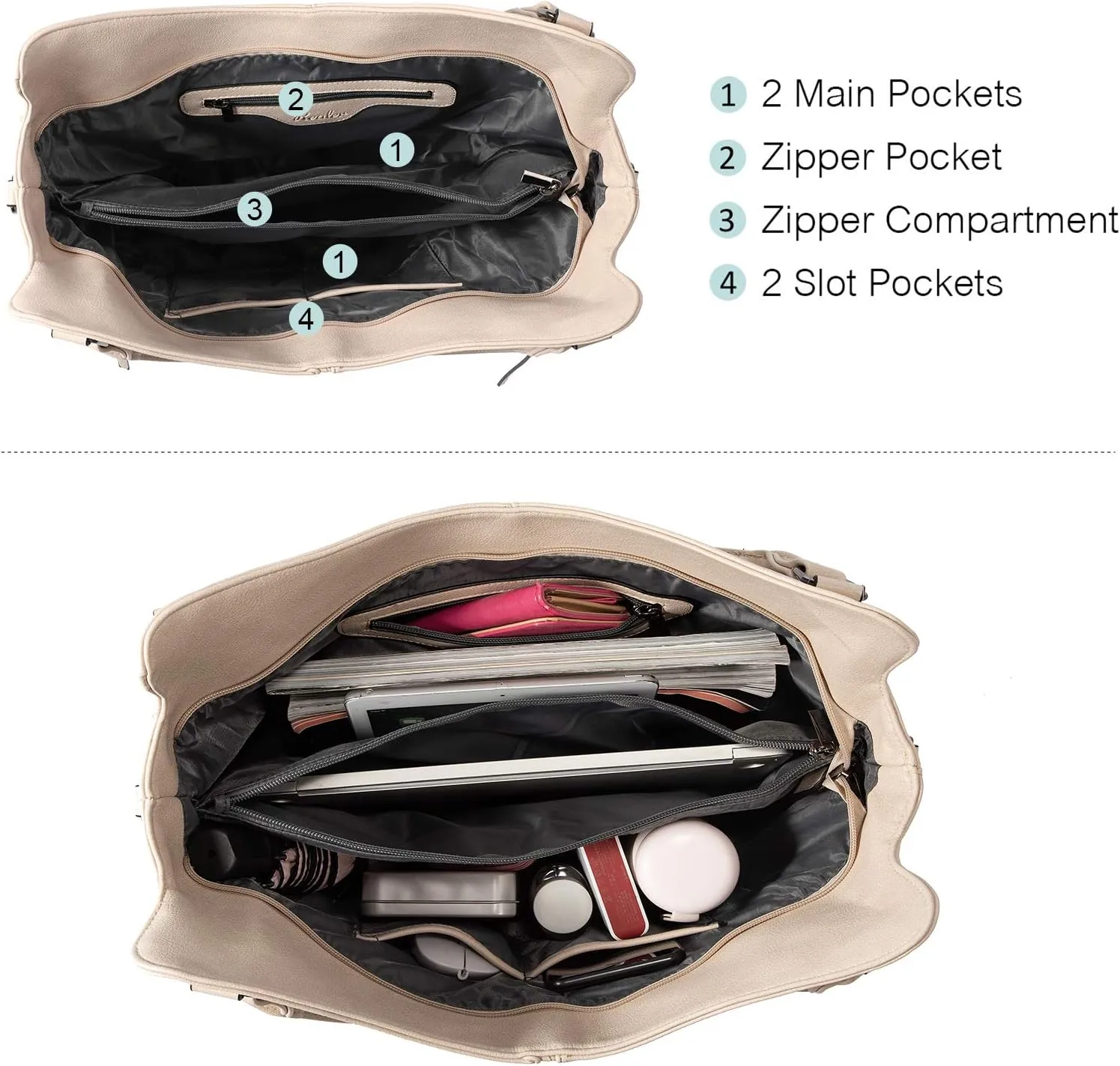 Concealed Carry Hobo Purse for Women Faux Leather Crossbody Shoulder Bags Large Tote Bag with Detachable Holster