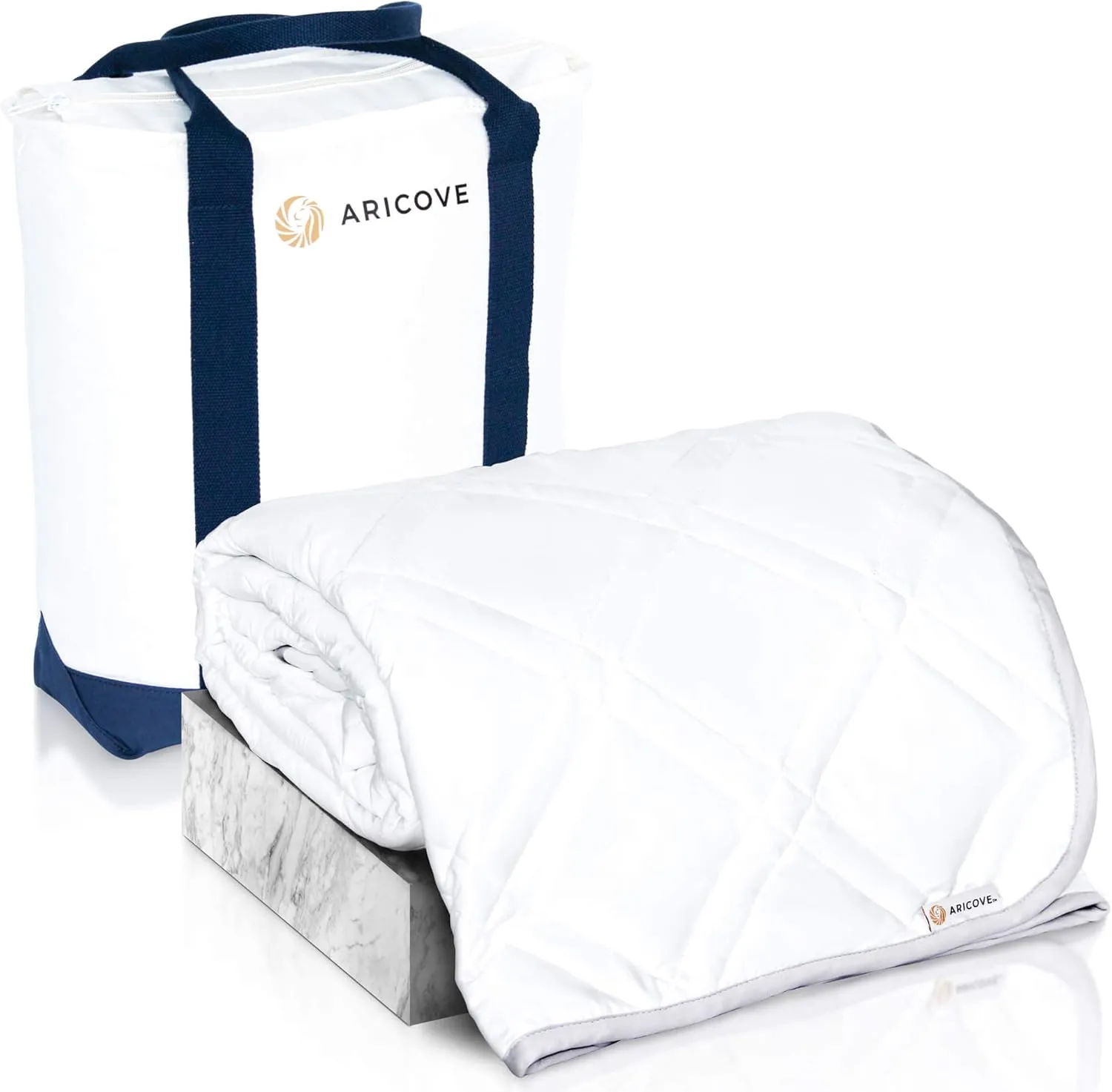 Cooling Weighted Blanket for Adults, 17 lbs, Full/Queen Size Weighted Blanket, 60x80 inches, Silky Soft Bamboo Viscose, Machine Washable, White