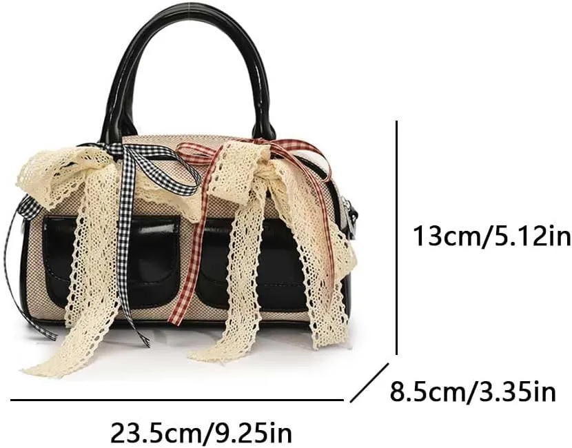 Coquette Bow Purse Cute Crossbody Bags for Women Y2k Purse Fashion Shoulder Handbag Top Handle Satchel Tote Bag