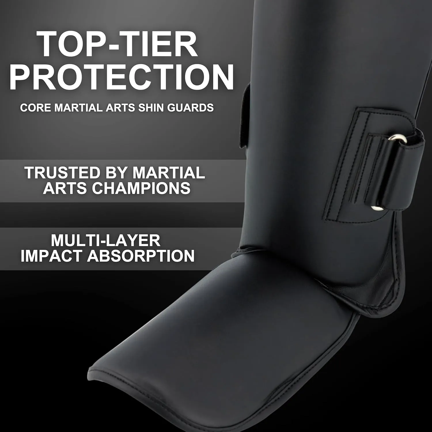 Core Shin Guards – MMA Martial Arts Shin Guards for Muay Thai & Kickboxing Sparring and Training | Premium, Lightweight | Professional Protection for Men, Women, Kids