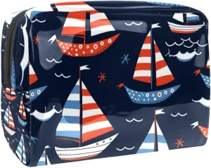 Cosmetic Bag Nautical Boat Travel Makeup Bag Portable Travel Toiletry Bag Makeup Organizer Bag 7.3x3x5.1in