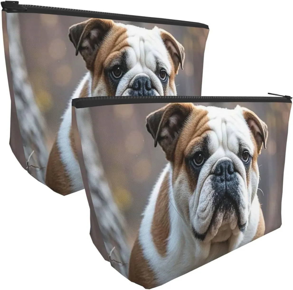 Cosmetic Bag Portable Makeup Bag English Bulldogs Toiletry Bag Large Capacity Zipper Pouch Waterproof Toiletry Pouch Makeup Organizer Case for Women Men
