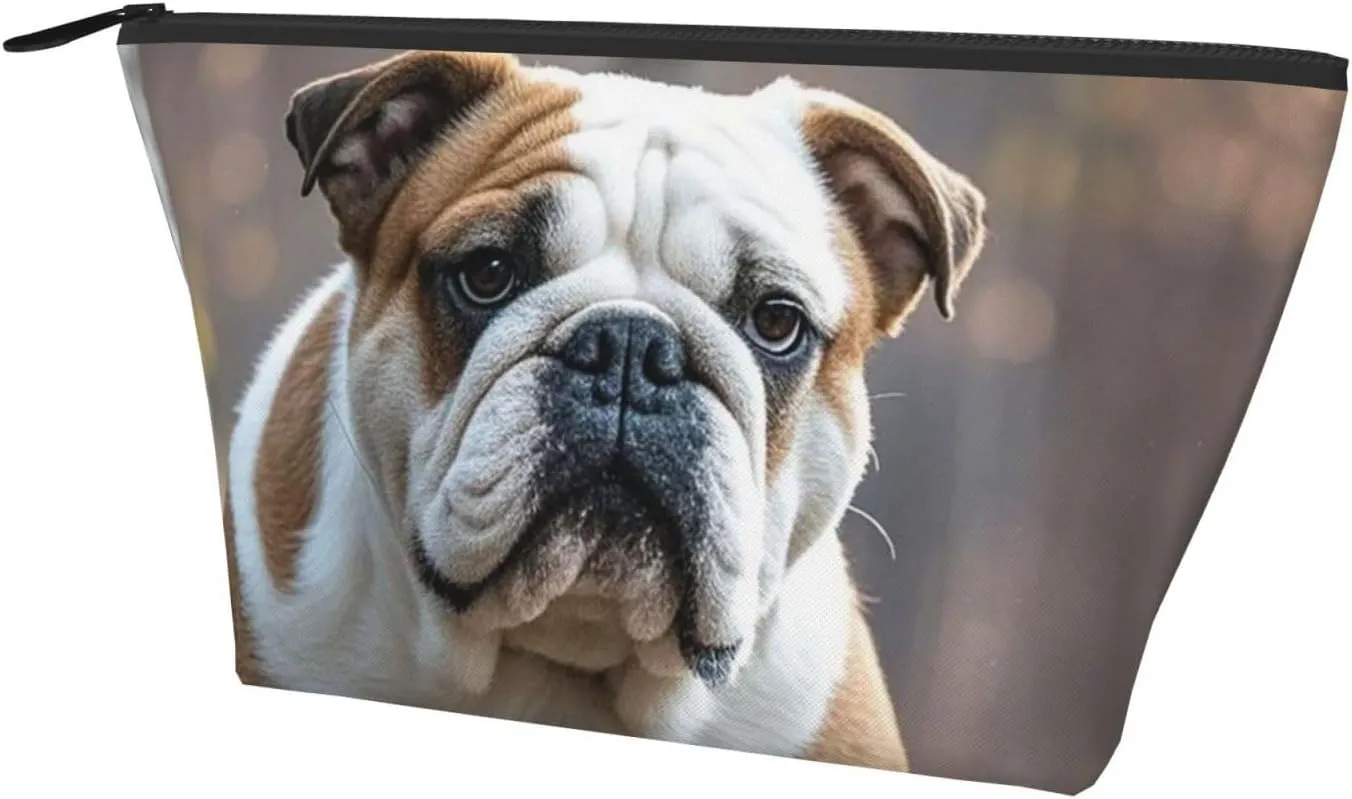 Cosmetic Bag Portable Makeup Bag English Bulldogs Toiletry Bag Large Capacity Zipper Pouch Waterproof Toiletry Pouch Makeup Organizer Case for Women Men