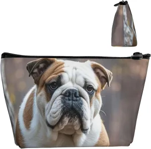 Cosmetic Bag Portable Makeup Bag English Bulldogs Toiletry Bag Large Capacity Zipper Pouch Waterproof Toiletry Pouch Makeup Organizer Case for Women Men
