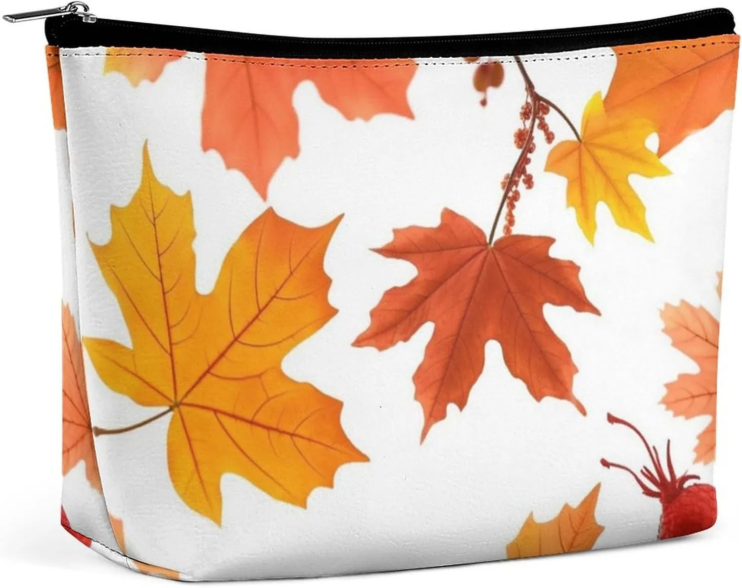 Cosmetic Bag Travel Makeup Bag Waterproof Toiletry Bag Autumn Maple Leaves Makeup Organizer Case Portable Toiletry Pouch Large Capacity Zipper Pouch for Women Men