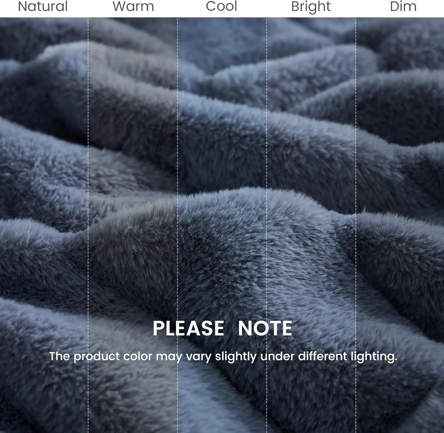Cozy Bliss Faux Fur Throw Blanket for Couch, Cozy Soft Plush Thick Winter Blanket for Sofa Bedroom Living Room, 50 * 60 Inches Blue