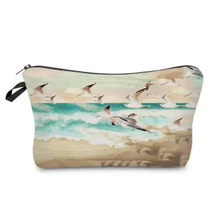 Crane Print Makeup Bag Japanese Ukiyoe Design Women'S Bag Landscape Cosmetic Bags Hot Sale Pencil Cases High Quality Storage Bag