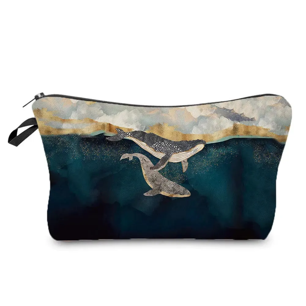 Crane Print Makeup Bag Japanese Ukiyoe Design Women'S Bag Landscape Cosmetic Bags Hot Sale Pencil Cases High Quality Storage Bag