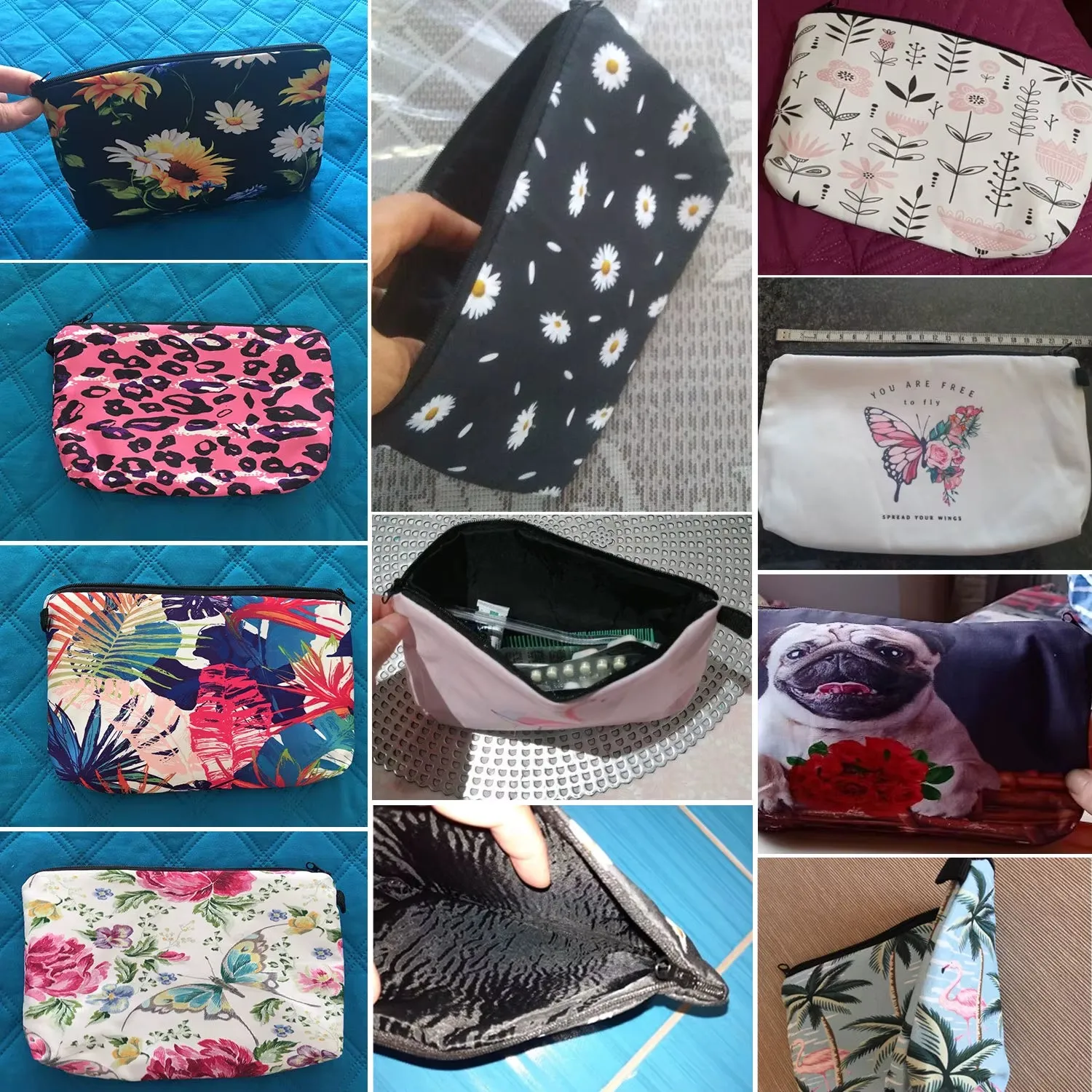 Crane Print Makeup Bag Japanese Ukiyoe Design Women'S Bag Landscape Cosmetic Bags Hot Sale Pencil Cases High Quality Storage Bag