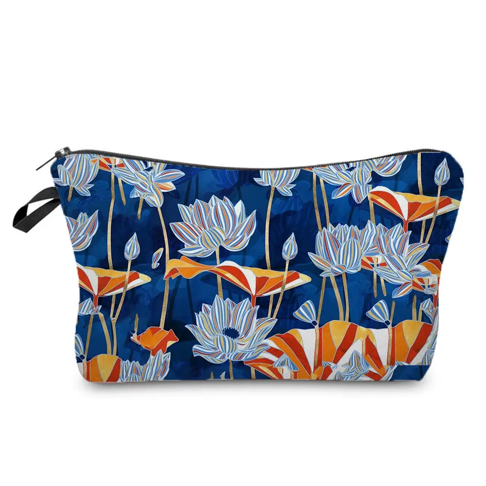 Crane Print Makeup Bag Japanese Ukiyoe Design Women'S Bag Landscape Cosmetic Bags Hot Sale Pencil Cases High Quality Storage Bag