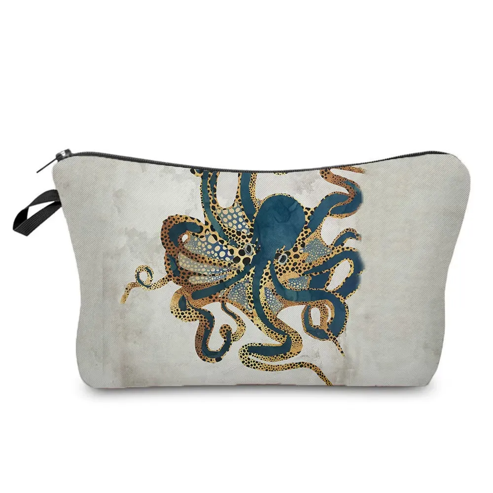 Crane Print Makeup Bag Japanese Ukiyoe Design Women'S Bag Landscape Cosmetic Bags Hot Sale Pencil Cases High Quality Storage Bag