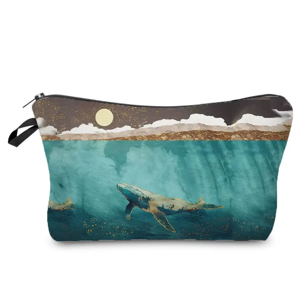 Crane Print Makeup Bag Japanese Ukiyoe Design Women'S Bag Landscape Cosmetic Bags Hot Sale Pencil Cases High Quality Storage Bag