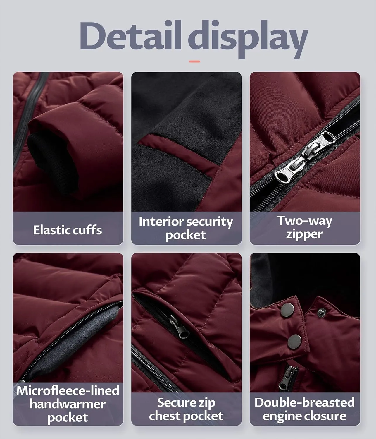 CREATMO US Women's Winter Hooded Coat Waterproof Warm Long Puffer Jacket Parka