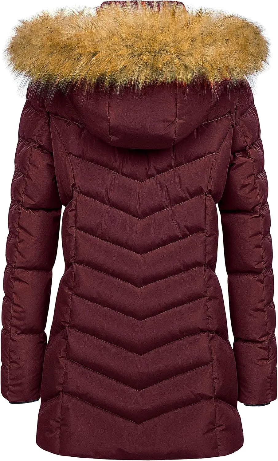 CREATMO US Women's Winter Hooded Coat Waterproof Warm Long Puffer Jacket Parka