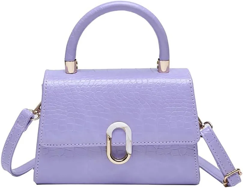 Crocodile Pattern Top-Handle Handbag, Faux Leather Vintage Alligator Print Shoulder Purse, Novelty Unique Tote Crossbody Bag