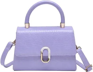 Crocodile Pattern Top-Handle Handbag, Faux Leather Vintage Alligator Print Shoulder Purse, Novelty Unique Tote Crossbody Bag