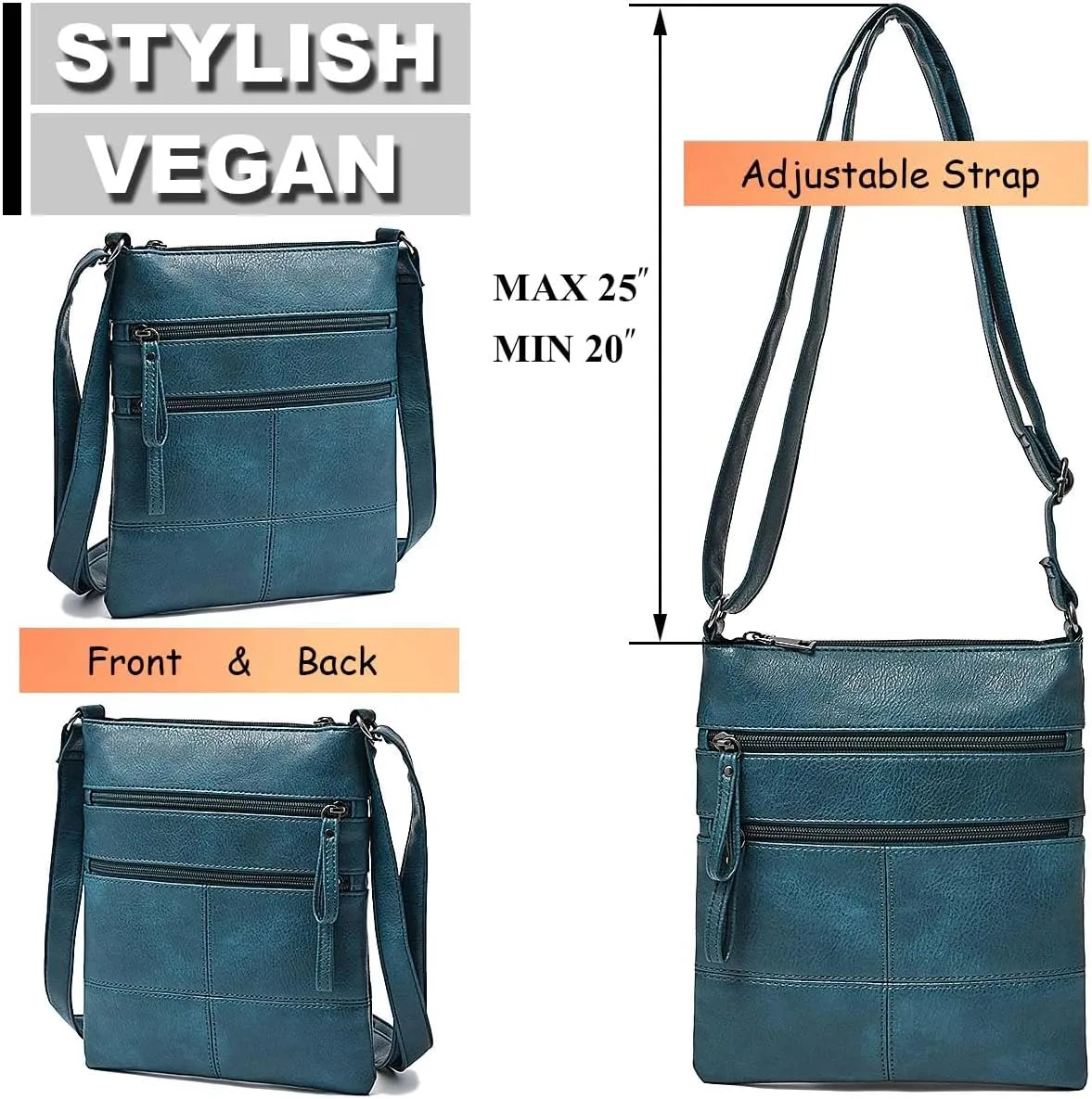Crossbody Bag for Women, Crossbody Purse Cell Phone Wallet Purses Should Bag,PU Leather Sling Bag with Pockets