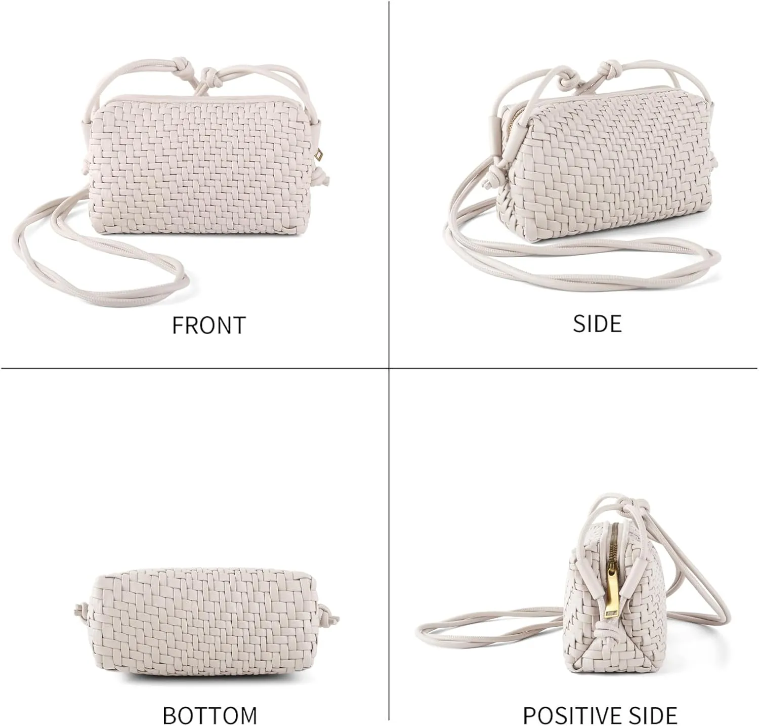 Crossbody Bag For Women Hand Woven Vegan Leather Zip Small Crossbody Bags Shoulder Bag Sling Cross Body Phone Purse